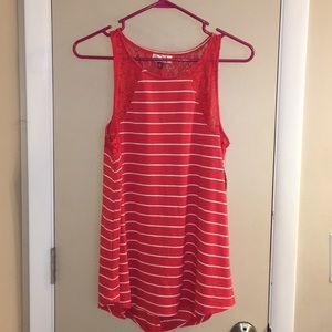 Striped lace tank❤️